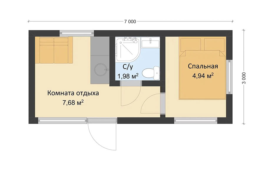 Модульный дом МД-02 7х3м - фото 2